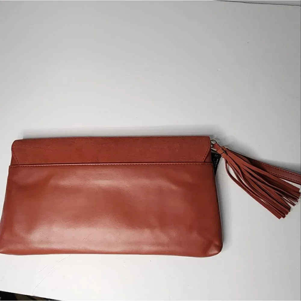 White House black market hand bag New With Tags Laser Cuts Burnt Redish Orange - Picture 4 of 9